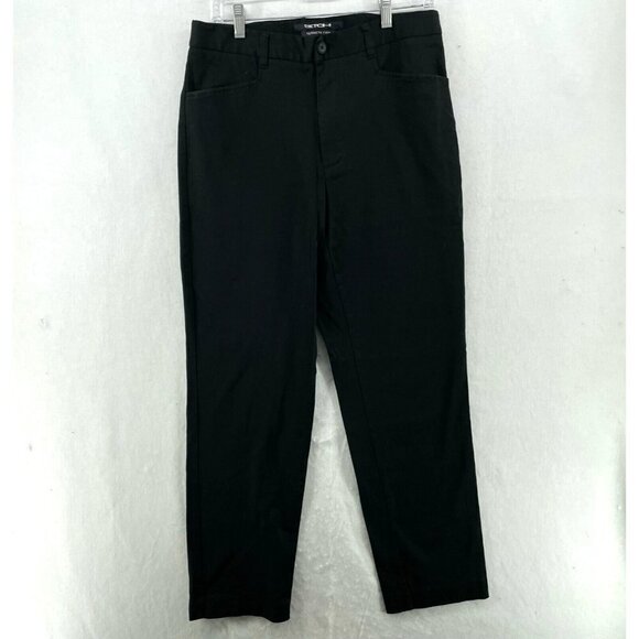 Kenneth Cole Pants Women's Sz 33x30 Black High-Rise Straight Flat Front Stretch - Picture 1 of 11